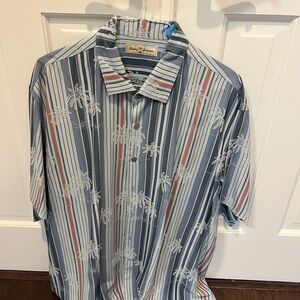 Tommy Bahama Multicolor Striped Palm Shirt
